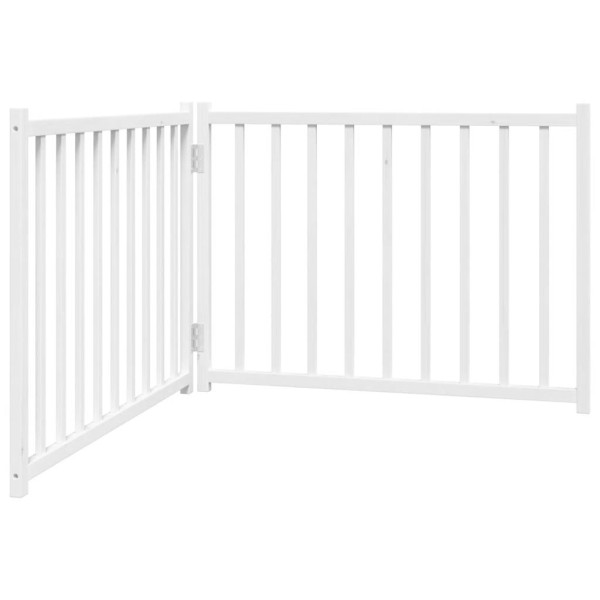 Porta de cães dobráveis 2 painéis de madeira de abeto branco 160 cm M 2
