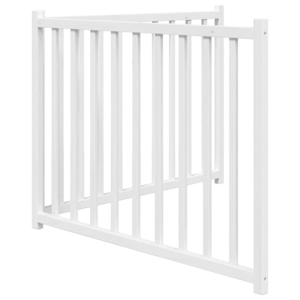 Puerta de perros plegable 2 paneles madera abeto blanco 160 cm M 5