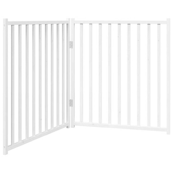 Puerta de perros plegable 2 paneles madera abeto blanco 160 cm M 2