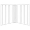 Puerta de perros plegable 2 paneles madera abeto blanco 160 cm 4