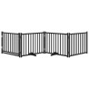 Puerta de perros plegable 4 paneles madera abeto negro 320 cm 3