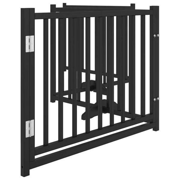 Puerta de perros plegable 4 paneles madera abeto negro 320 cm M 5