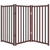 Puerta de perros plegable 3 paneles madera abeto marrón 150 cm 4