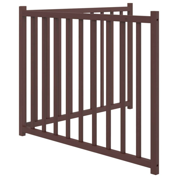 Puerta de perros plegable 2 paneles madera abeto marrón 160 cm M 5