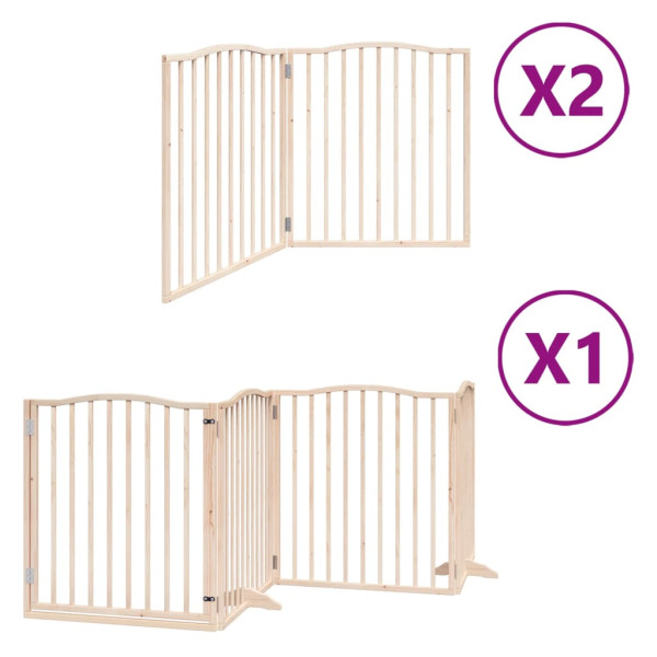 Puerta para perros plegable 8 paneles madera de álamo 640 cm M 2