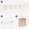 Puerta para perros plegable 12 paneles madera de álamo 960 cm 5