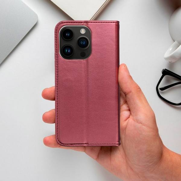 Fundação COOL Flip Cover para iPhone 16 Liso Burgundy M 5
