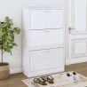Mueble zapatero madera contrachapada blanco brillo 63x24x103 cm 1