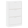 Mueble zapatero madera contrachapada blanco brillo 63x24x103 cm 3