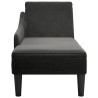 Chaise lounge c/ almofada/apoio de braços direito tecido preto 4