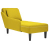 Chaise lounge c/almofada/apoio de braços direito veludo amarelo 1