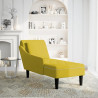 Chaise lounge c/almofada/apoio de braços direito veludo amarelo 2
