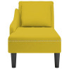 Chaise lounge c/almofada/apoio de braços direito veludo amarelo 4