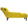 Chaise lounge c/almofada/apoio de braços direito veludo amarelo 5