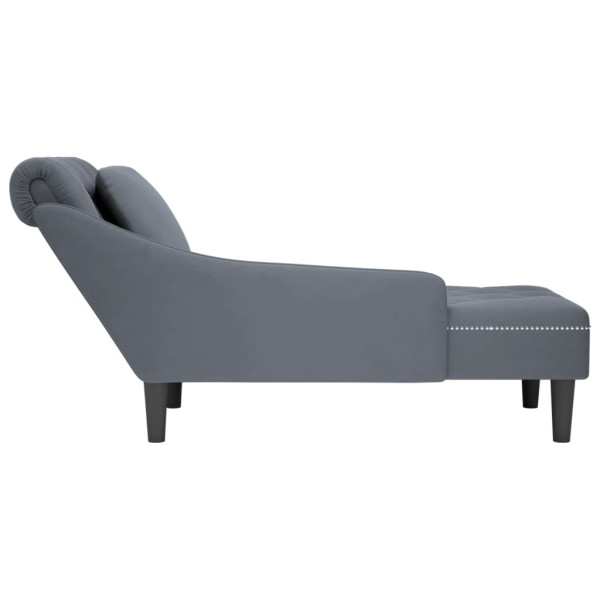 Chaise lounge c/ almofada/apoio de braços direito veludo M 5