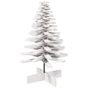 Árbol de Navidad de adorno madera maciza pino blanco 100 cm H