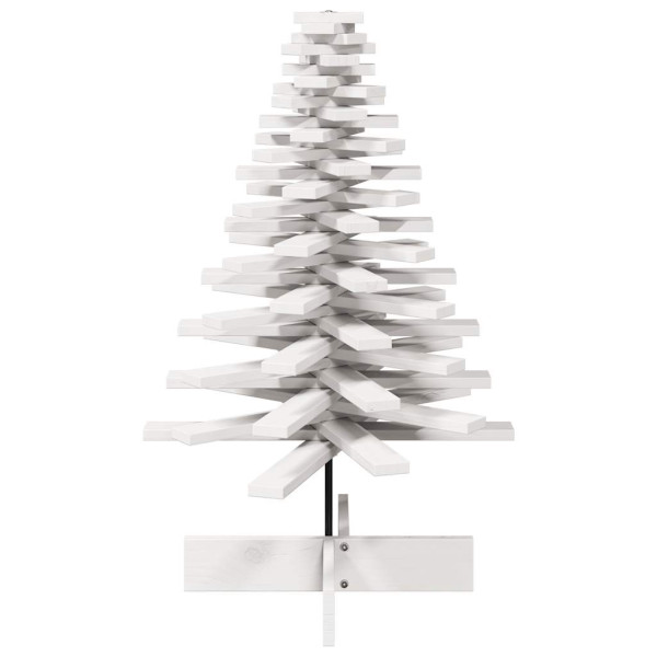Árvore de Natal decorativa 100cm madeira de pinho maciça branco M 3