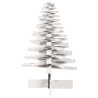 Árvore de Natal decorativa 100cm madeira de pinho maciça branco 4