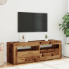 Mueble TV luces LED madera ingeniería envejecida 120x35x40 cm 5
