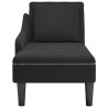 Chaise lounge c/ almofada/apoio de braços direito veludo preto 4