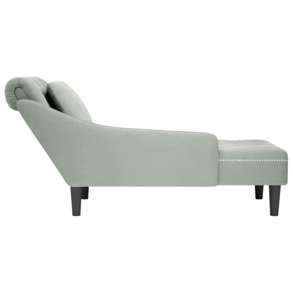 Chaise lounge c/ almofada/apoio de braços direito veludo M 5