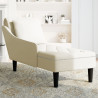 Chaise lounge c/ almofada/apoio de braços direito veludo creme 3