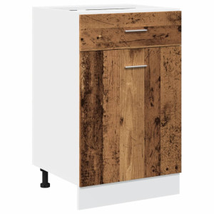 Armario inferior cajón cocina madera envejecida 50x46x81.5 cm H