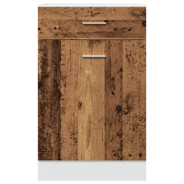 Armario inferior cajón cocina madera envejecida 50x46x81.5 cm M 4