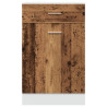 Armario inferior cajón cocina madera envejecida 50x46x81.5 cm 4