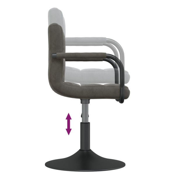 Silla de comedor de terciopelo gris oscuro M 5