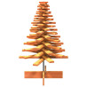 Árbol Navidad de adorno madera maciza pino marrón cera 100 cm 3