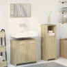 Set de muebles de baño 3 pzas madera contrachapada roble Sonoma 3
