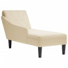 Chaise lounge c/ almofada/apoio de braços direito tecido creme 1
