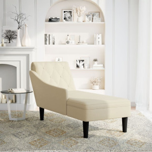 Chaise lounge c/ almofada/apoio de braços direito tecido creme H