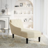 Chaise lounge c/ almofada/apoio de braços direito tecido creme 2