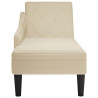 Chaise lounge c/ almofada/apoio de braços direito tecido creme 4