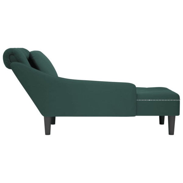 Chaise lounge c/ almofada/apoio de braços direito veludo M 5