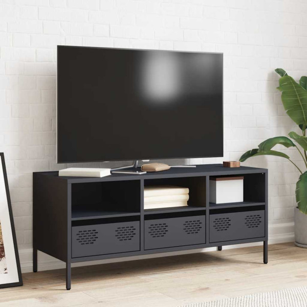 Mueble de TV acero laminado en frío antracita 101.5x39x43.5 cm M 3