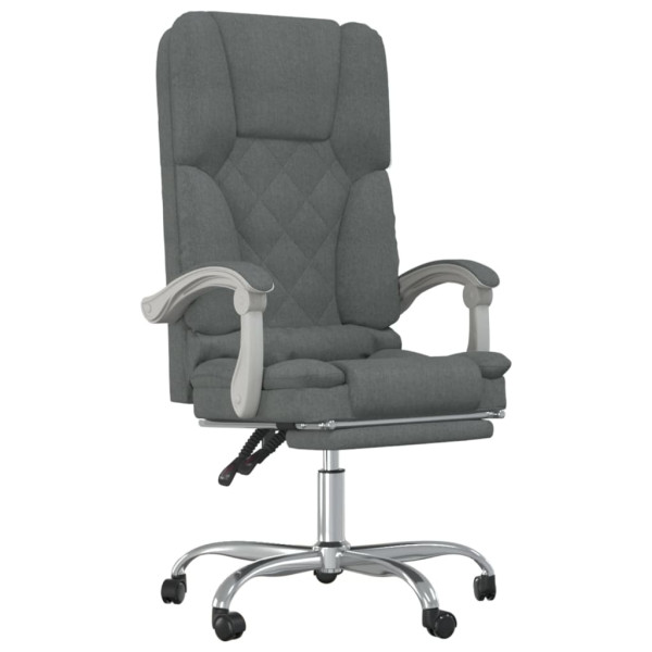 Silla de oficina reclinable con masaje de tela gris oscuro M 2