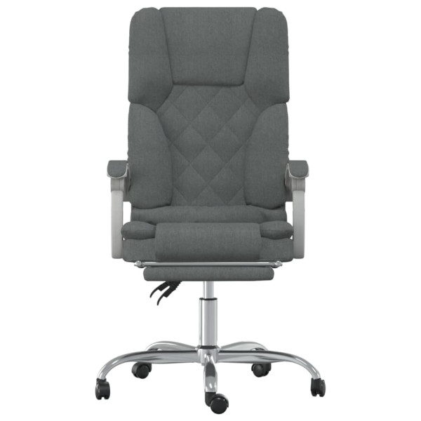 Silla de oficina reclinable con masaje de tela gris oscuro M 3