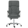 Silla de oficina reclinable con masaje de tela gris oscuro 3
