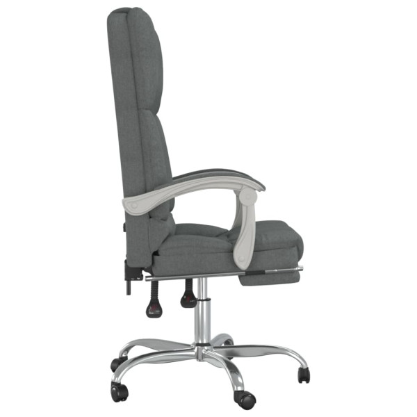 Silla de oficina reclinable con masaje de tela gris oscuro M 4