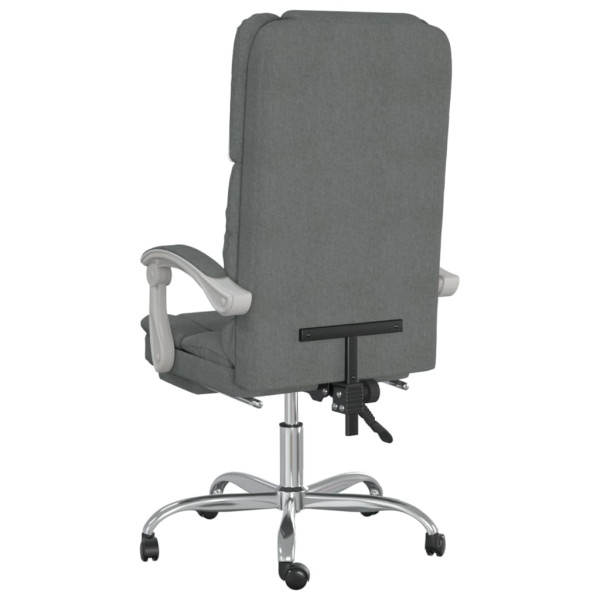 Silla de oficina reclinable con masaje de tela gris oscuro M 5