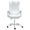 Silla de oficina reclinable masaje cuero sintético blanco 2