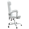 Silla de oficina reclinable masaje cuero sintético blanco 3