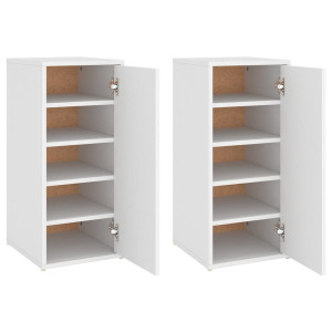 Sapateiras 2 pcs 32x35x70 cm contraplacado branco H