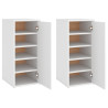 Muebles zapateros 2 uds madera contrachapada blanco 32x35x70 cm 2