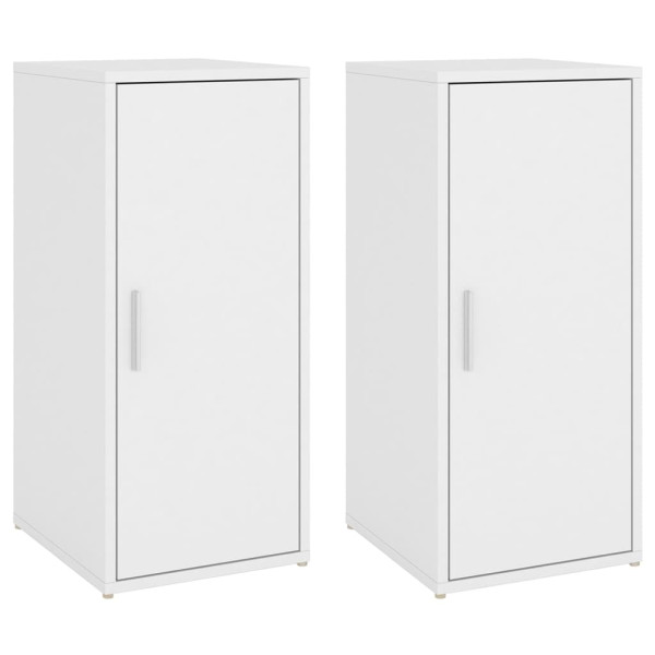 Muebles zapateros 2 uds madera contrachapada blanco 32x35x70 cm M 3