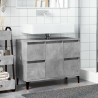 Armario de lavabo madera contrachapada gris hormigón 80x33x60cm 3