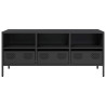 Mueble para TV acero laminado en frío negro 101.5x39x43.5 cm 4